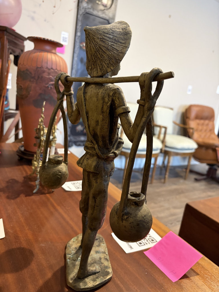 Bronze Statue of a figure carrying a balance scale - image 5 of 9