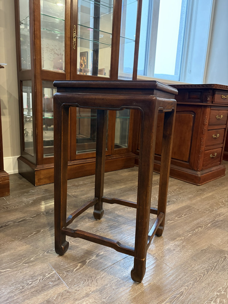 Dark wood square-top side table - image 7 of 7