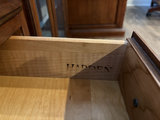 Dark wood five-drawer dresser with brass hardware - thumbnail 5 of 7