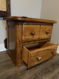 Solid Oak Wood Dresser with Two Drawers - thumbnail 3 of 5