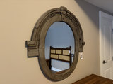 Round rustic wood wall mirror - thumbnail 6 of 6