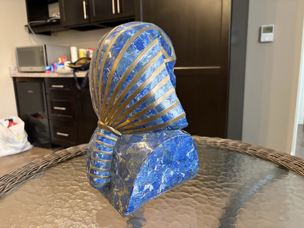 Lapis lazuli stone bust of Tutankhamun - image 5 of 6