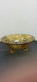 Amber Glass Footed Bowl - thumbnail 1 of 5