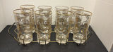 MCM Gold Patterned Glasses with Metal Carrier - thumbnail 1 of 7