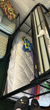 Two-tier black metal bunk beds with mattresses - thumbnail 7 of 7