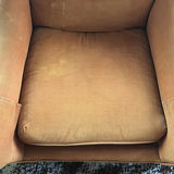 Orange tufted mid-century lounge chair - thumbnail 2 of 5