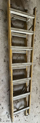 Yellow metal folding ladder - Image 1 of 5