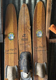Set of three vintage wooden skis with bindings - thumbnail 2 of 4