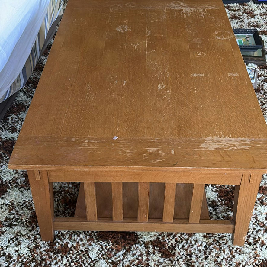 Wooden coffee table with lower shelf - image 2 of 6
