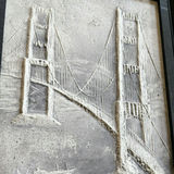 Framed plaster relief of a suspension bridge - thumbnail 2 of 4