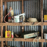 Cluttered shed with microwave, cabinets, screens and miscellaneous hardware - thumbnail 4 of 7