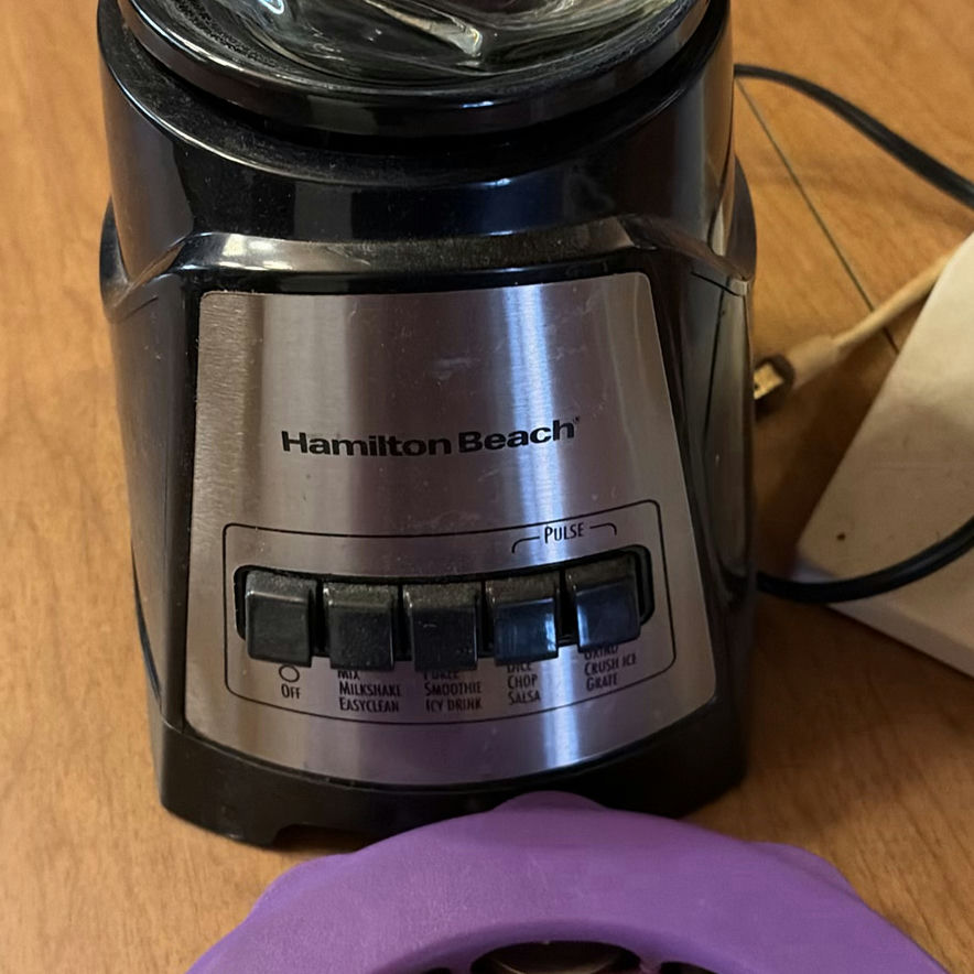 Blender, automatic can opener, purple circular device with dice, and assorted small electronics - image 4 of 7