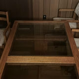 Wooden chairs with glass-top coffee table - thumbnail 9 of 10