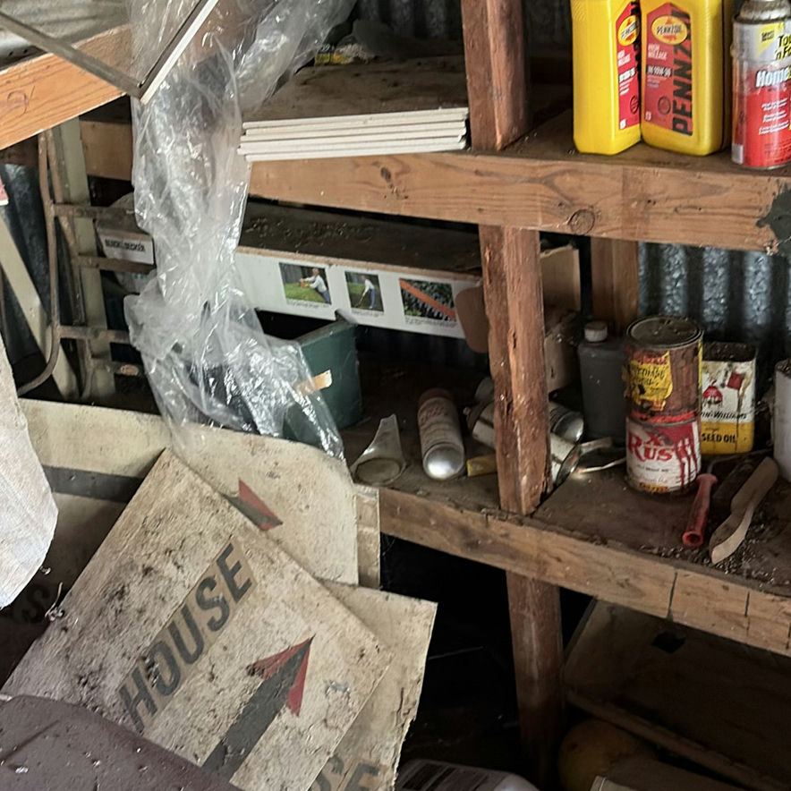 Cluttered shed with microwave, cabinets, screens and miscellaneous hardware - image 7 of 7