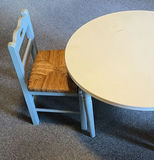 Child-sized round table with two woven-seat chairs - thumbnail 2 of 8