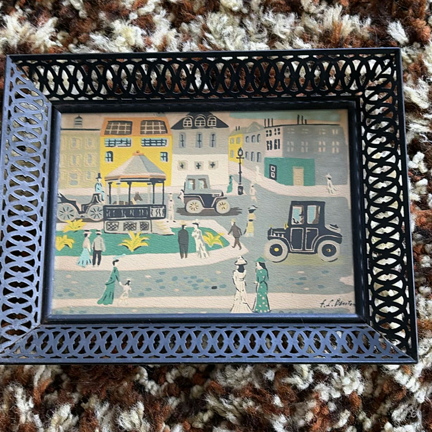 Set of Four Framed Vintage Coastal and Street Scene Art Prints - image 4 of 5