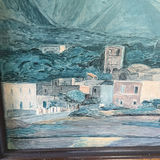 Landscape with village and mountains in ornate frame - thumbnail 4 of 8