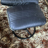 Black leather office chair with ottoman - thumbnail 2 of 5