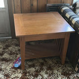 2 Wooden end tables with storage cabinet - thumbnail 4 of 11