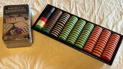 Double-12 Dominoes and Poker Chip Set - Image 1 of 4