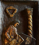 Framed Landscape Print and Two Wooden Relief Panels - thumbnail 9 of 9