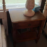 End table with ornate lamp and vintage radio - thumbnail 7 of 7