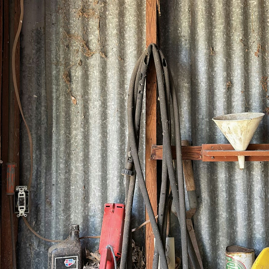 Ladder, Poulan electric chainsaw, and assorted workshop tools - image 6 of 7