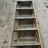 Yellow metal folding ladder - thumbnail 5 of 5