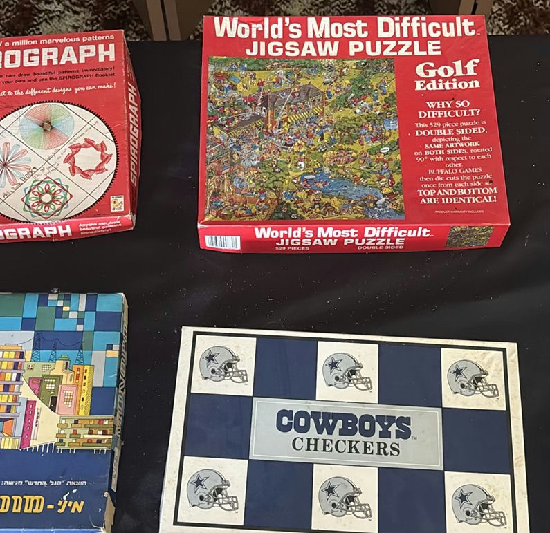 Vintage Spirograph sets, Cowboys Checkers, mini MONOPOL and Golf Edition jigsaw puzzle - image 2 of 8