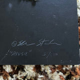 Abstract three-panel wall sculpture with wavy bands and fish motifs - thumbnail 4 of 4