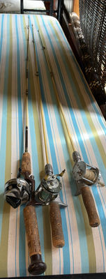 Three fishing rods with reels - Image 1 of 4