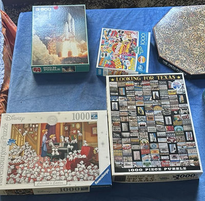 Assorted Jigsaw Puzzles and Framed Rooster Prints - Image 1 of 13