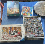 Assorted Jigsaw Puzzles and Framed Rooster Prints - thumbnail 1 of 13