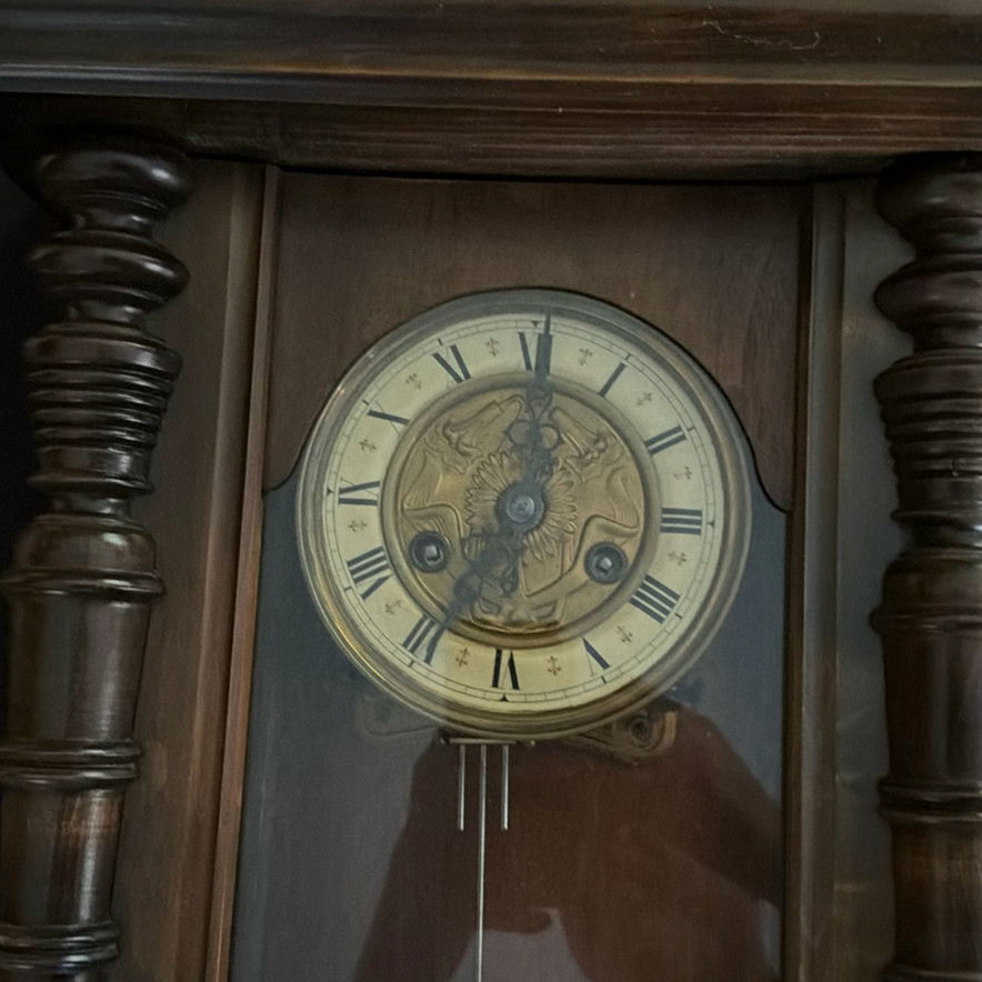 Antique wooden pendulum wall clock - image 2 of 7