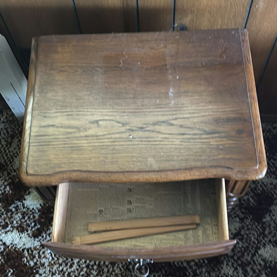 Wooden Two-Tier Side Table with Cosmo AM/FM Digital Clock Radio - image 12 of 13