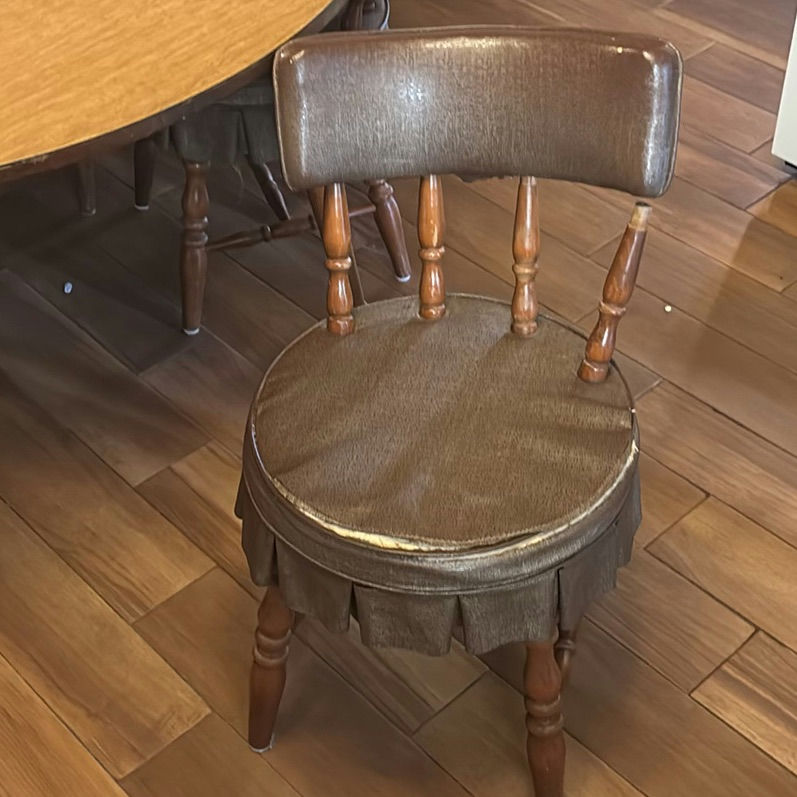 Wooden dining table with chairs - image 2 of 9