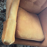 Orange tufted mid-century lounge chair - thumbnail 4 of 5