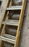 Yellow metal folding ladder - thumbnail 2 of 5