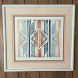 Turquoise carved warrior relief, geometric framed print, and heraldic crest plaque - thumbnail 2 of 5