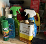 Garage shelf with cleaning products, oils, and hardware - thumbnail 2 of 8