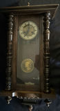 Antique wooden pendulum wall clock - thumbnail 1 of 7