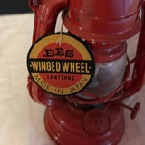 Pair of red vintage Winged Wheel lanterns - thumbnail 5 of 7