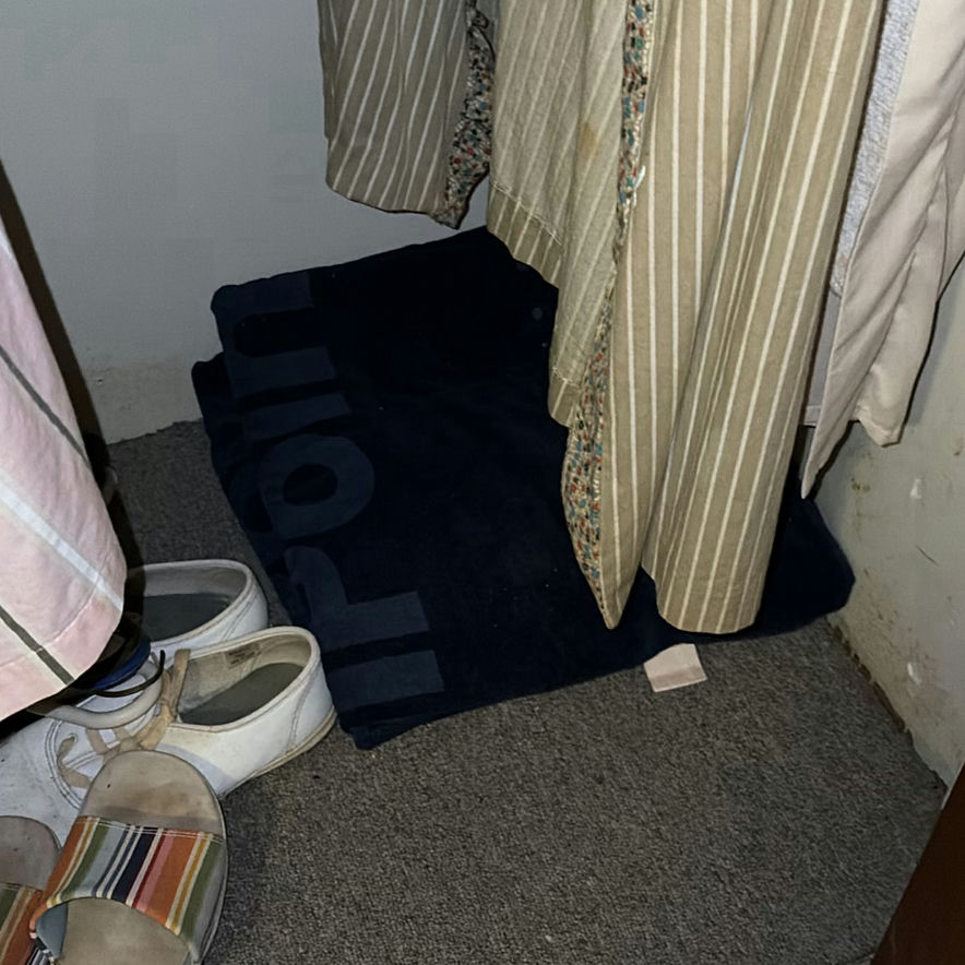 Closet with hanging clothes and footwear - image 3 of 4