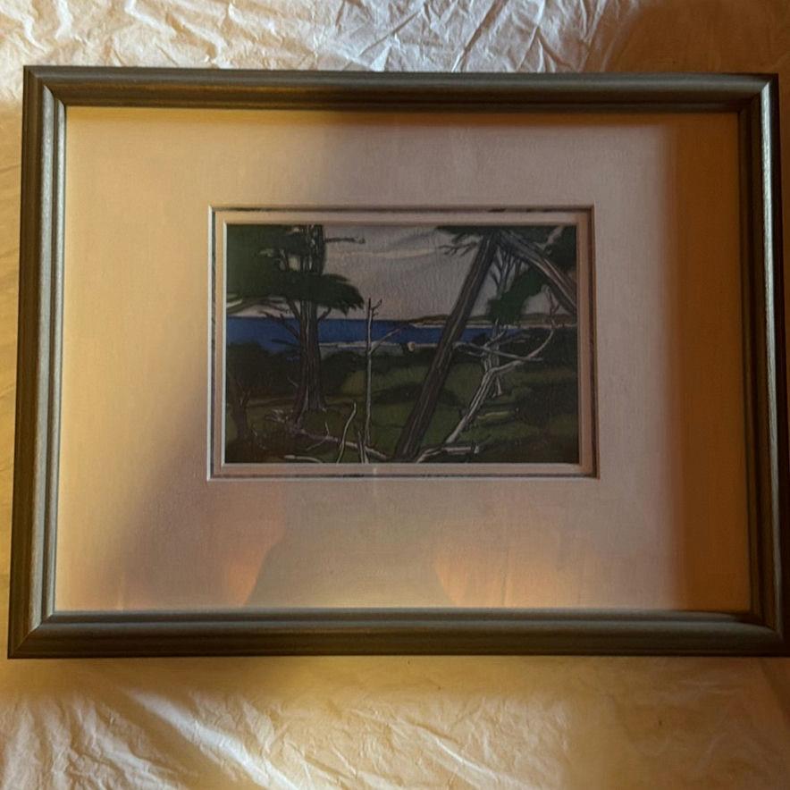 Framed Landscape Print and Two Wooden Relief Panels - image 4 of 9