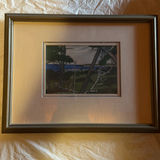 Framed Landscape Print and Two Wooden Relief Panels - thumbnail 4 of 9