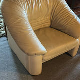 Cream Leather Armchair - thumbnail 3 of 5