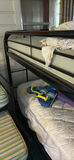 Two-tier black metal bunk beds with mattresses - thumbnail 3 of 7