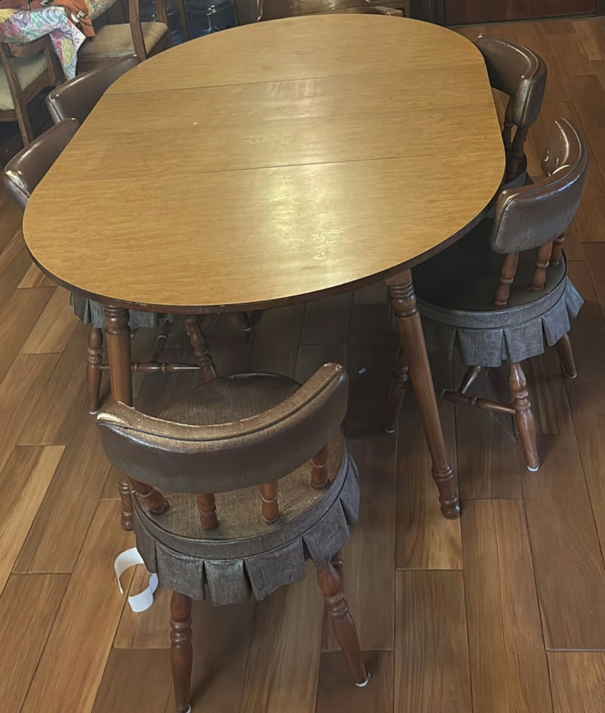 Wooden dining table with chairs - image 1 of 9