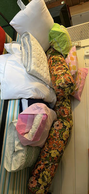 Assorted Bedding: Pillows, Blankets, and Cushions - Image 1 of 6