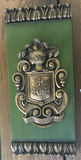 Turquoise carved warrior relief, geometric framed print, and heraldic crest plaque - thumbnail 5 of 5